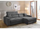 Ecksofa JOCKENHÖFER GRUPPE "Slider L-Form, B: 277 cm, mit 60 cm elektr. Sitztiefenverstellung", grau (grau 426, 09), B:279cm T:126cm, Korpus: 100% Polyester;Kissen: 100% Polyester, Sofas, Ecksofa, 140kg Belastbarkeit, USB-Anschluss, Kopfteilverstellung & Zierkissen