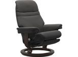 Relaxsessel STRESSLESS "Sunrise", grau (rock paloma), B:79cm H:103cm T:78cm, Leder BATICK: BATICK ist ein leicht korrigiertes, durchgefärbtes und genarbtes Möbelleder, bei dem die meisten Unebenheiten und Spuren in der Regel entfernt wurden.;Leder PALOMA: PALOMA ist ein durchgefärbtes Semianilin-Möbelleder mit natürlicher Narbung.;ROHLEDER Stoff Q2 FARON: Ein fester zuverlässiger Bouclé mit einem