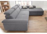 Ecksofa JOCKENHÖFER GRUPPE "Landshut L-Form, B: 295 cm", grau, B:295cm H:102cm T:214cm, Struktur ( 100% Polyester);Zierkissen: 100% Polyester, Sofas, Ecksofa, mit Bettfunktion, Kopfteilverstellung & 2 Zierkissen