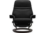 Relaxsessel STRESSLESS "Sunrise", schwarz (schwarz batick), B:88cm H:103cm T:78cm, Leder BATICK: BATICK ist ein leicht korrigiertes, durchgefärbtes und genarbtes Möbelleder, bei dem die meisten Unebenheiten und Spuren in der Regel entfernt wurden.;Leder PALOMA: PALOMA ist ein durchgefärbtes Semianilin-Möbelleder mit natürlicher Narbung.;ROHLEDER Stoff Q2 FARON: Ein fester zuverlässiger Bouclé mit