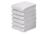 Gaestehandtuecher OTTO HOME "Regona, Gästehandtücher 30x50cm, flauschig und weich, 500 gr/m²", grau (hellgrau), B:30cm L:50cm, Frottier, Obermaterial: 100% Baumwolle, Handtücher, Gaestehandtuecher, Premium Handtücher mit Bordüre, Set, 100% Baumwolle, 5 Jahre Garantie