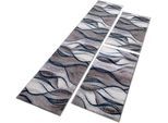 Bettumrandung OTTO HOME "Tritom" Gr. 14, blau, H:9mm, Obermaterial: 100% Polypropylen, Bettumrandungen, Bettumrandung, mit besonders weichem Flor, Kurzflor, modernes Wellen Muster