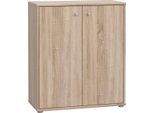 Kommode FORTE "Tempra, Kommode, 2 große Türen, Höhe 85,5 cm", braun (sonoma eiche), B:73,7cm H:85,5cm T:34,8cm, Sideboards, Kommode, Breite 73,7 cm