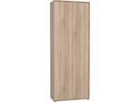 Schuhschrank FORTE "Tempra, Mehrzweckschrank, 2 Türen, Einlegeböden, Höhe 197,5 cm", braun (sonoma eiche), B:73,7cm H:197,5cm T:34,8cm, Dekorfolie, FSC-zertifizierter Holzwerkstoff, Schränke, Schuhschrank, Breite 73,7 cm