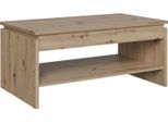Couchtisch FORTE "Couchtisch, Ablage, Stauraum, als Esstisch nutzbar", braun (artisan eiche, artisan eiche, artisan eiche), B:100cm H:45,5cm T:56cm, Tische, Couchtisch, höhenverstellbar, B/H/T 100/45,7/56 cm