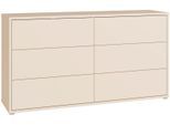 Sideboard FORTE "Alice Springs, Kommode mit 6 Schubkästen, Breite 154,5cm", beige (kaschmir beige), B:154,5cm H:83,1cm T:41,5cm, Holzwerkstoff, Sideboards, Sideboard, Schubkästen mit Vollauszug, grifflos,Push to open, Stauraum