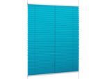 Plissee K-HOME "Klemmfix FLORIDA Stripe mit patentiertem Design", petrol, weiß, weiß, B:60cm H:210cm, Obermaterial: 100% Polyester, Plissees, Plissee, patentiertes Design