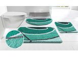 Badematte OTTO HOME "Juna mit Muster, Badvorleger, Badezimmer Teppich, Duschvorleger" Gr. 3, blau (petrol), H:20mm, Polyester, Badematten, Badematte, besonders weich, Design, Badematten, Badteppich
