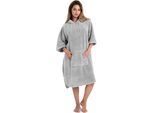Badeponcho OTTO HOME "Lillou, Surfponcho ideal für Sauna, Spa & im Urlaub" Gr. S, grau, L:100cm, Microfaser, Hausmäntel, Badeponcho, weich und kuschelig, plüsch, Fleece, Unisex, für Damen und Herren
