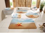 Badematte OTTO HOME "Seestern" Gr. 1, beige (sand), H:14mm, Kunstfaser, Badematten, Badematte, Badteppich, Naturmotiv, Strand, Badematten auch als Set erhältlich