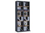 Media-Regal VCM "Holz CD DVD Stand Regal Schrank Ständer Milano", braun (anthrazit, honig, eiche), B:42cm T:20cm, Regale, Media-Regal