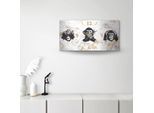Wanduhr OTTO HOME "Affen - Alu gebogen", schwarz, B:50cm H:25cm T:0,3cm, Wanduhren, Wanduhr, wahlweise mit Quarz- oder Funkuhrwerk, lautlos ohne Tickgeräusche