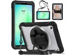 Hülle für Samsung Galaxy Tab A11 360 Ring Handgriff & Schultergurt Transparent