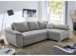 Ecksofa JOCKENHÖFER GRUPPE "Alster L-Form, B: 268 cm", grau (hellgrau), B:268cm H:76cm T:161cm, Kissenbezug: 75% Baumwolle, 25% Polyester. Korpus/Basismaterial: 100% Polyester. Sitzfläche: 100% Polyester, Sofas, Ecksofa, mit Bettfunktion, Bettkasten & Zierkissen
