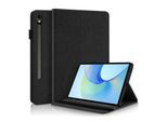Für Samsung Galaxy Tab S10 Plus / S9 Plus Kunstleder Tasche Schwarz