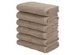 Handtücher OTTO HOME "Handtuch Merida, als Set und Serie erhältlich, 6 Handtücher 50x100 cm", beige, B:50cm L:100cm, Frottier, Frottier, Handtücher, Handtücher, kuschelig weich, einfarbig, 100% Baumwolle