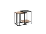 SoBuy Set aus 2 Satztischen Holzfarbe 40x40x60cm Modern