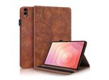 Für Samsung Galaxy Tab S11 Ultra Baum Design Kunstleder Tasche Braun