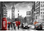 Leinwandbild OTTO HOME "London", grau (farbe bild(er): grau, rot), B:90cm H:60cm T:2cm, Canvas, Holzrahmen, Bilder, Leinwandbild, Premium-Leinwandstoff, Handarbeit aus Deutschland, 90x60cm