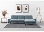 Ecksofa SIT & MORE "Cabana L-Form", blau (blaugrau), B:301cm H:84cm T:195cm, 100% Polyester, Sofas, Ecksofa, Recamiere, wahlweise mit Sitztiefen-, Armlehnen- und Kopfteilfunktion