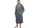 Unisex-Bademantel OTTO HOME "Tailles, ideal für Sauna & Spa, Hotelbademantel, Morgenmantel" Gr. M, grau (dunkelgrau), L:120cm, Walkfrottier, Hausmäntel, Unisex-Bademantel, langer Bademantel für Damen und Herren, 100% Baumwolle, XS-3XL