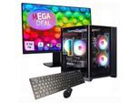 GAMEMAX PC-Komplettsystem "MegaDeal Infinity Mini BK 2615 Ryzen 5 5500 RTX 5050 32GB DDR4 1TB SSD", Energieeffizienz: E, schwarz, Microsoft Windows 11 Home (64 Bit), 32 GB RAM 1.000 GB SSD, Computer_Komplettsysteme, Windows 11 + MSI PRO MP273A Monitor, 69cm (27"), PC-Komplettsystem