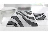 Badematte OTTO HOME "Anna, Badvorleger, Badezimmer Teppich" Gr. 5, grau (anthrazit, grau), H:16mm, Polyester, Badematten, Badematte, Badteppich, Hoch Tief Effekt, Modern, Weich, Wellen