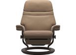 Relaxsessel STRESSLESS "Sunrise", braun (almond paloma), B:79cm H:103cm T:78cm, Leder BATICK: BATICK ist ein leicht korrigiertes, durchgefärbtes und genarbtes Möbelleder, bei dem die meisten Unebenheiten und Spuren in der Regel entfernt wurden.;Leder PALOMA: PALOMA ist ein durchgefärbtes Semianilin-Möbelleder mit natürlicher Narbung.;ROHLEDER Stoff Q2 FARON: Ein fester zuverlässiger Bouclé mit ein