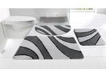 Badematte OTTO HOME "Anna, Badvorleger, Badezimmer Teppich" Gr. 6, grau (anthrazit, grau), H:16mm, Polyester, Badematten, Badematte, Badteppich, Hoch Tief Effekt, Modern, Weich, Wellen