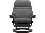 Relaxsessel STRESSLESS "Sunrise", grau (grau batick), B:88cm H:103cm T:78cm, Leder BATICK: BATICK ist ein leicht korrigiertes, durchgefärbtes und genarbtes Möbelleder, bei dem die meisten Unebenheiten und Spuren in der Regel entfernt wurden.;Leder PALOMA: PALOMA ist ein durchgefärbtes Semianilin-Möbelleder mit natürlicher Narbung.;ROHLEDER Stoff Q2 FARON: Ein fester zuverlässiger Bouclé mit einem