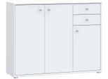 Kommode FORTE "Tempra, Kommode, 3 Türen, 2 Schubkästen, viel Stauraum", weiß, B:108,8cm H:85,5cm T:34,8cm, Sideboards, Kommode, Breite 108,8 cm