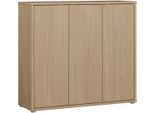 Schuhschrank FORTE "Alice Springs, Schuhschrank, Platz für 20 Paar Schuhe, 3 Türen", el eiche, B:109,2cm H:99,1cm T:34,9cm, Holzwerkstoff, Schränke, Schuhschrank, Stauraumschrank, Mehrzweckschrank, grifflose Front, Push to open
