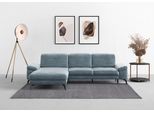 Ecksofa SIT & MORE "Cabana L-Form", blau (blaugrau), B:301cm H:84cm T:195cm, 100% Polyester, Sofas, Ecksofa, Recamiere, wahlweise mit Sitztiefen-, Armlehnen- und Kopfteilfunktion