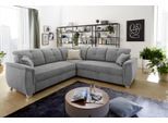 Ecksofa JOCKENHÖFER GRUPPE "Udine L-Form, B: 263 cm", grau, B:263cm T:100cm, Luxus-Microfaser in Lederoptik (100% Polyester);Kissen: 44% Polyethylem, 30% Polyacryl, 26% Polypropylen, Sofas, Ecksofa, mit Bettfunktion, Bettkasten, Kopfteilverstellung & Zierkissen
