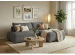 Ecksofa TRENDMANUFAKTUR "Fordon II, Schlafsofa mit Bettkasten, Couch in L-Form, Breite 250 cm", grau (dunkelgrau), B:250cm H:82cm T:167cm, 92% Polyester, 8% Polyamide, Sofas, Ecksofa, in Cordstoff HYPER, dunkelgrau, Armlehne rechts