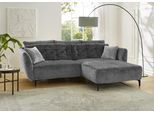 Ecksofa JOCKENHÖFER GRUPPE "Salo L-Form, B: 251 cm", grau, B:251cm T:110cm, Korpus: 100% Polyester;Kissen: 100% Polyacryl, Sofas, Ecksofa, im Retrolook mit Wellenfederung, mit Zierkissen