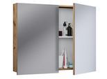 Badspiegel VCM "Spiegelschrank Spiegel Badezimmer Badinos 60x80 cm", braun (honig, eiche), B:80cm T:12cm, Spiegel, Badspiegel