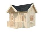Spielhaus PALMAKO "Jennie 3,6 m2", beige (natur), Spielhäuser, KinderB:266cm H:219cm T:243cm, Holzwerkstoff, Spielhaus, mit Terrasse, B:266cm H:219cm T:243cm