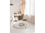 Teppich THE CARPET "Beat Kids", beige (creme), H:9mm Ø:160cm, Polypropylen, Teppiche, Teppich, Kids Kinderzimmer Teppich strapazierfähig und pflegleicht