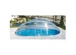 Poolverdeck KWAD "Cabrio Dome für ovale Pools mit schmalem Handlauf", transparent, B:350cm H:165cm T:700cm, Polyvinylchlorid (PVC), Verdecke, in verschiedenen Größen