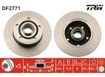 TRW Bremsscheibe DF2771 hinten rechts links voll 245mm für AUDI 8D0615601B 8D0615301B 8DO615301B