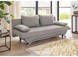 Schlafsofa JOCKENHÖFER GRUPPE "Nancy, B: 190 cm, Liegefl. 121x190 cm", grau (hellgrau), B:190cm H:81cm T:81cm, Luxus-Microfaser ALCATOP (100% Polyester);Kunstleder SOFTLUX;Zierkissen (100% Polyester), Sofas, Schlafsofa, mit Bettfunktion & Bettkasten