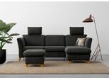 Ecksofa HOME AFFAIRE "Trelleborg L-Form", grau (anthrazit), B:249cm H:86cm T:162cm, 95% Polyester, 5% Polyamid, Sofas, Ecksofa, wahlweise mit Bettfunktion und Bettkasten, inkl. Federkern-Polsterung