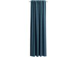 Vorhang NEUTEX FOR YOU "BELMONDO", blau (jeansblau), B:138cm H:295cm, Polyester, Gardinen, Uni mit samtiger Oberfläche, nach Maß