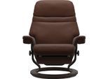 Relaxsessel STRESSLESS "Sunrise", braun (malt braun batick), B:79cm H:103cm T:78cm, Leder BATICK: BATICK ist ein leicht korrigiertes, durchgefärbtes und genarbtes Möbelleder, bei dem die meisten Unebenheiten und Spuren in der Regel entfernt wurden.;Leder PALOMA: PALOMA ist ein durchgefärbtes Semianilin-Möbelleder mit natürlicher Narbung.;ROHLEDER Stoff Q2 FARON: Ein fester zuverlässiger Bouclé mit