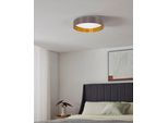 OTTO HOME LED Deckenleuchte "Merryn", braun (cappuccino gold), 1, Ø 38cm H: 9cm, 1 Stk., Leuchten, Deckenlampe Ø38 x H9 cm mit Textil-/Stoffschirm, CCT, Fernbedienung, LED Deckenleuchte