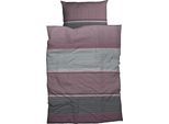 Bettwäsche CASATEX "Orsa", lila (beere, silber), B/L: 155cm x 220cm, 1 Stk., 1 Stk., Satin, B/L: 80cm x 80cm, 2 Stk., Satin, Obermaterial: 100% Baumwolle, Bettwäsche, Bettwäsche, klassisches Dessin