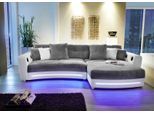 Ecksofa JOCKENHÖFER GRUPPE "Laredo L-Form, B: 322 cm", grau (weiß, grau), B:322cm H:88cm T:120cm, Kunstleder Softlux / Luxus-Microfaser ( 100% Polyester);Luxus-Microfaser (100% Polyester), Sofas, Ecksofa, mit RGB-LED-Beleuchtung, Soundsystem & Zierkissen, Topseller