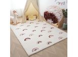 Kinderteppich OTTO HOME "Regenbogen" Gr. 2, rosa, B:80cm H:20mm L:150cm, Kunstfaser, Teppiche, Kinderteppich, weich, Pastell-Farben, modernes Design, Kinderzimmer
