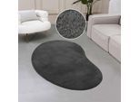 Fellteppich OTTO HOME "Balu Bean, Kaninchenfell" Gr. 73, grau (anthrazit), B:120cm H:20mm L:180cm, Kunstfaser, Teppiche, Fellteppich, Kunstfell Teppich, Modern, weich, Wohnzimmer, Schlafzimmer